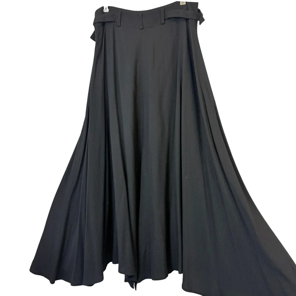 Yohji Yamamoto Black Wide Leg Flowy Avant-Garde Skirt Japanese Streetwear Size 3